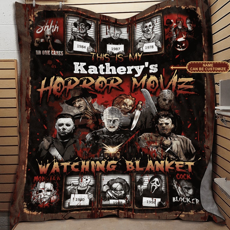 Personalized Name This Is My Horror Movie Watching Blanket Fleece Blanket