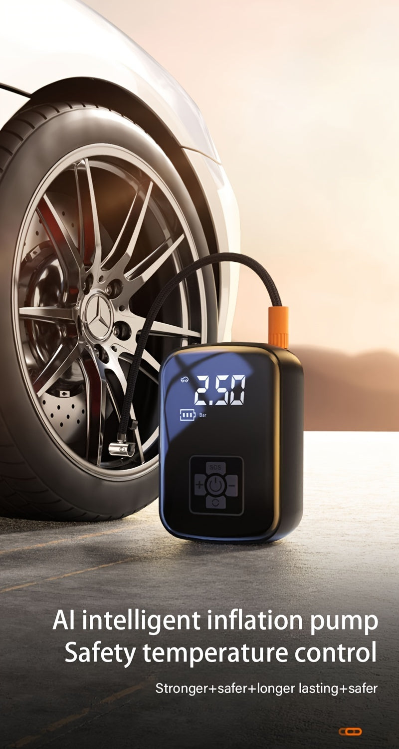 Portable Tire Inflator with Digital Display - Fast Cordless Air Compressor
