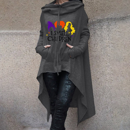 Halloween Printed Hoodie Lightweight Acetate Fabric for Cozy Fall Wear