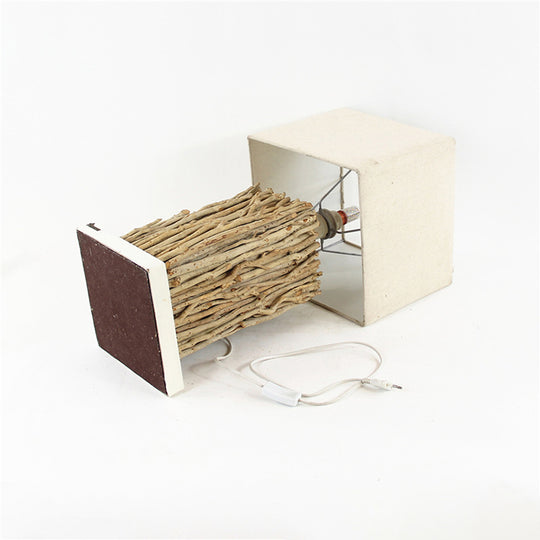 Handcrafted Wooden Floor Lamp