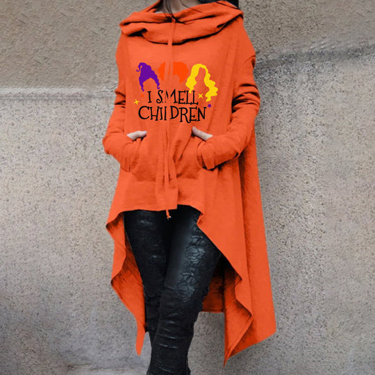 Halloween Printed Hoodie Lightweight Acetate Fabric for Cozy Fall Wear