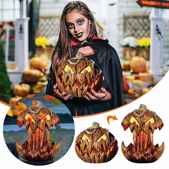 Animated Halloween Pumpkin Decoration with Screaming Light Effect