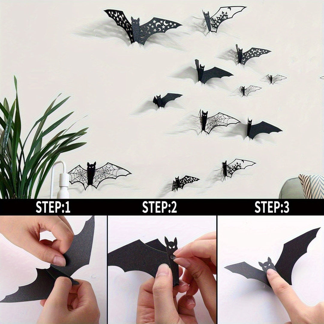 3D Halloween Paper Bat Decorations for Indoor Party Walls and Doorways
