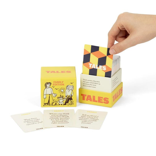 TALES Family Edition – 150 Conversation Cards for Family Dinners & Game Nights Fun Prompts for Kids. Teens & Adults