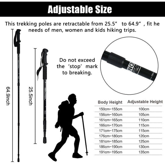 2X Trekking Poles Nordic Hiking Sticks