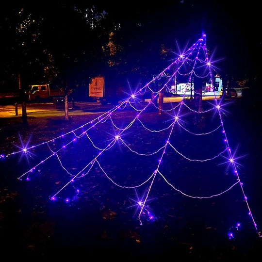 Halloween Spider Web Hanging Light with Timer for Indoor & Outdoor Decor