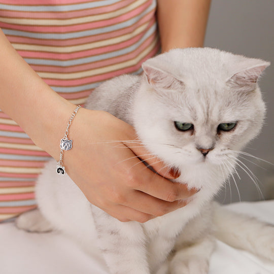 Cat Bracelet With Two Cat Charms