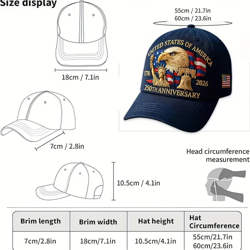 Men's 250th Anniversary United States of America Commemorative Baseball Cap