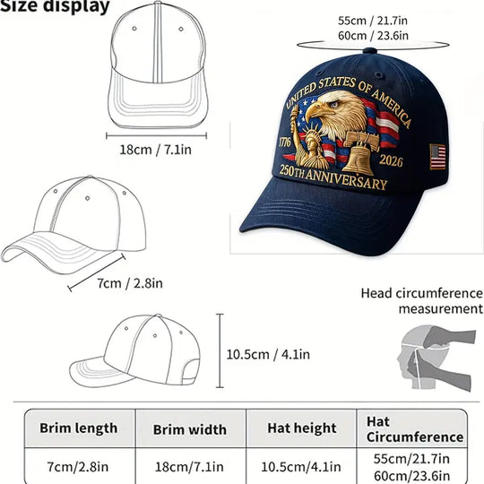 Men's 250th Anniversary United States of America Commemorative Baseball Cap