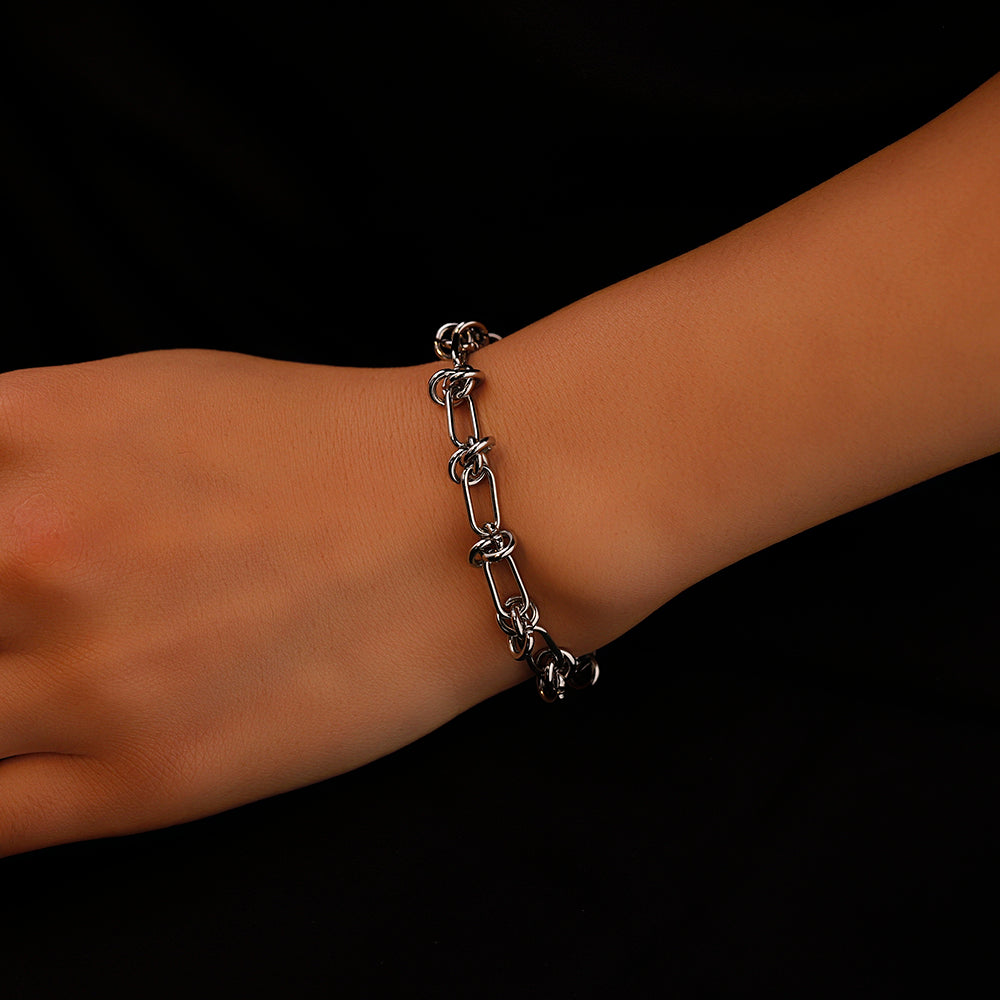 Twist Thorns Barbed Wire Knot Link Chain Bracelet