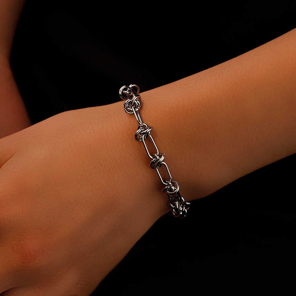 Twist Thorns Barbed Wire Knot Link Chain Bracelet