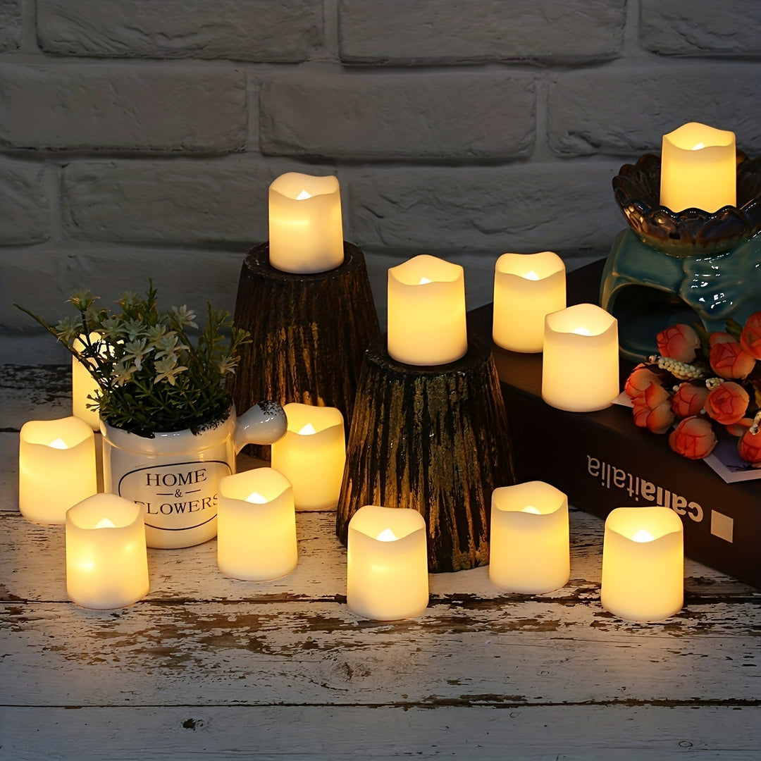 Flameless LED Jar Candles with Glitter Warm White Glow for Halloween Decor