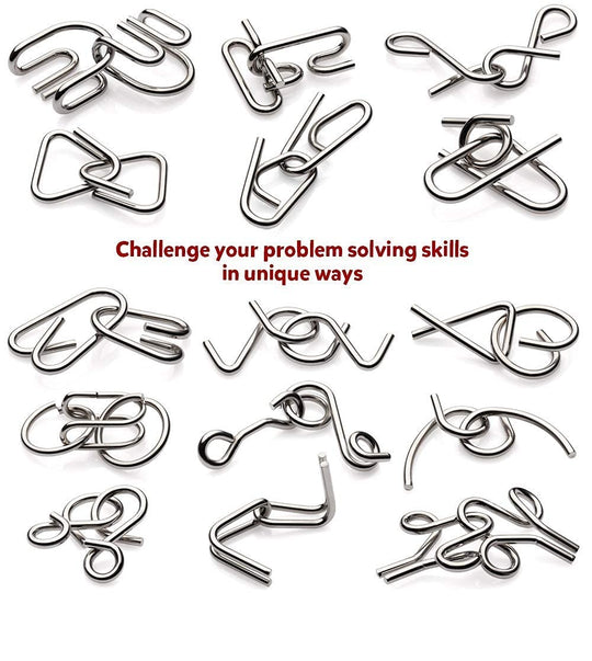 Brain Teaser  IQ Test Metal  Puzzle Toy ( 16 in 1)