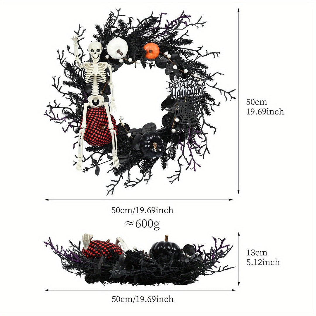 Halloween Skeleton Garland Wall Hanging Decoration Plastic Spooky Wreath
