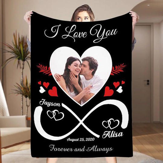 Custom Photo Fleece Blanket-Christmas Gift for Him/Her