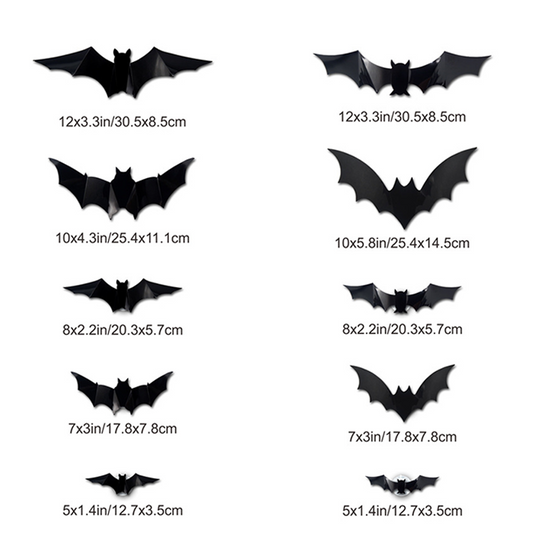 3D LED Bat Wall Decorations with Purple Glow for Halloween