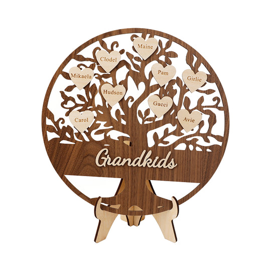 Personalized Wooden Gift Grandkids Sign Family Tree