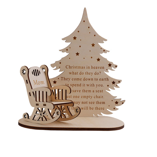 Merry Christmas in Heaven Memory Tealight Candlestick Holders Wooden Decoration for lost loved ones