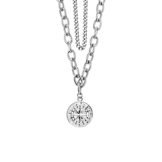 Layered Necklace With Eight awn star pendant