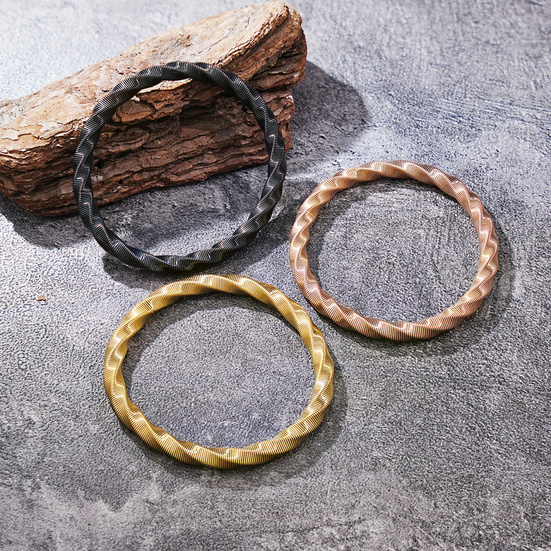 Twisted Gold-Tone Men's Bracelet