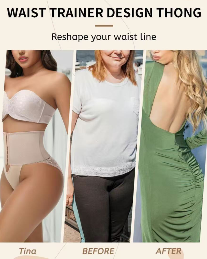 Front-opening Shapewear with Lace Trimmed Tummy Control Panty