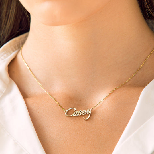 Christmas Gift Personalized Shiny Diamond Name Necklace