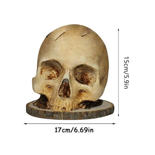 Halloween Skull Knife Holder Resin Kitchen Decor
