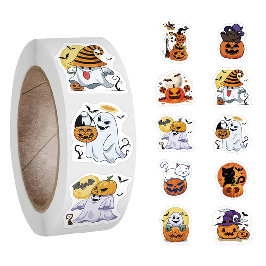 1000-Pack Halloween Stickers for Glass Reusable Self-Adhesive Décor