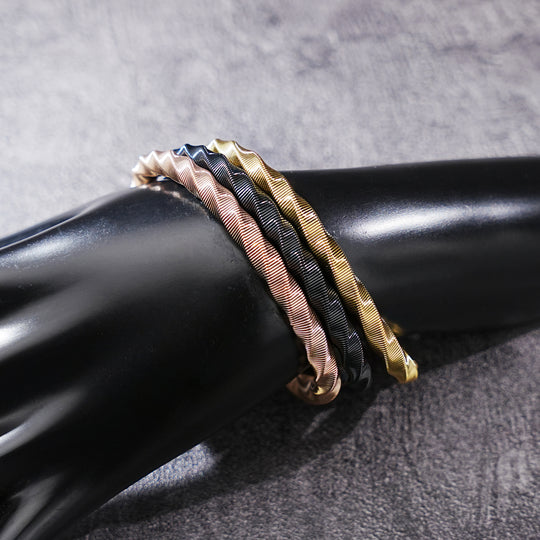 Twisted Gold-Tone Men's Bracelet