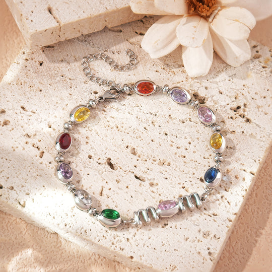 Custom Kids Name Birthstone Mom Bracelet