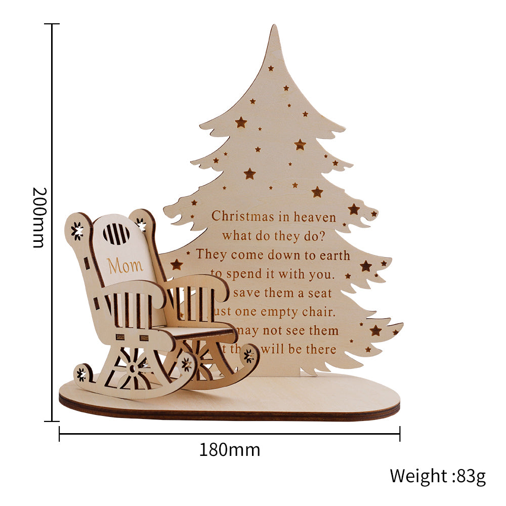 Merry Christmas in Heaven Memory Tealight Candlestick Holders Wooden Decoration for lost loved ones