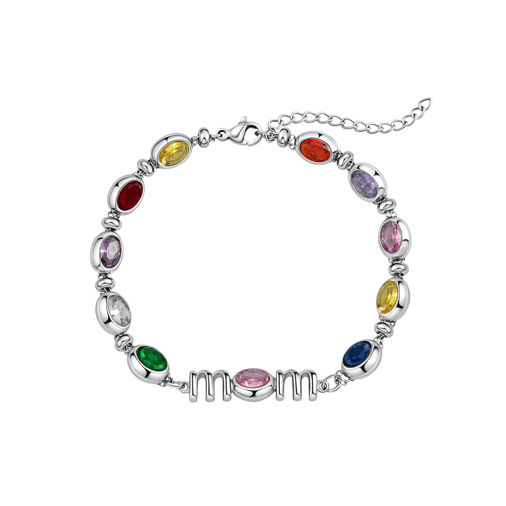 Custom Kids Name Birthstone Mom Bracelet
