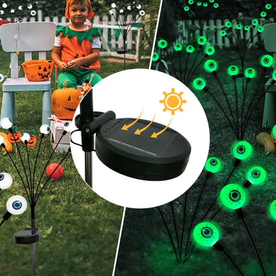 Solar-Powered Halloween Eyeball Lights Outdoor Swaying Spooky Decor