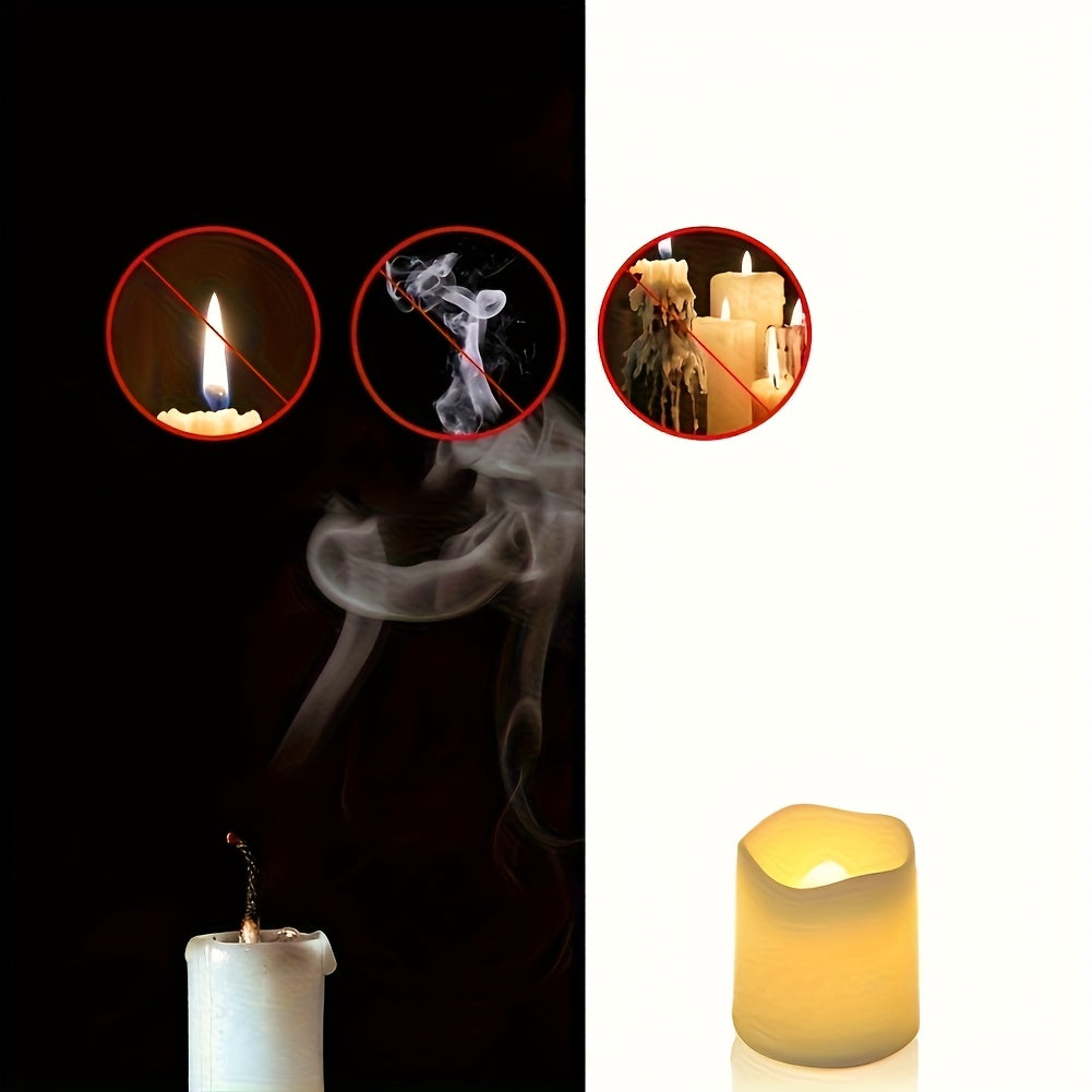 Flameless LED Jar Candles with Glitter Warm White Glow for Halloween Decor