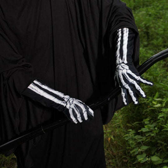Double-Sided Skull Print Halloween Gloves – Soft, Breathable Costume Accessory