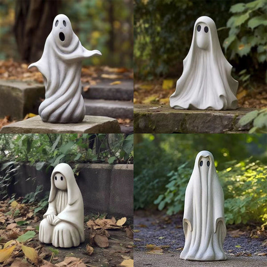 Cute Halloween Ghost Ornament Resin Decor for Spooky Seasonal Display