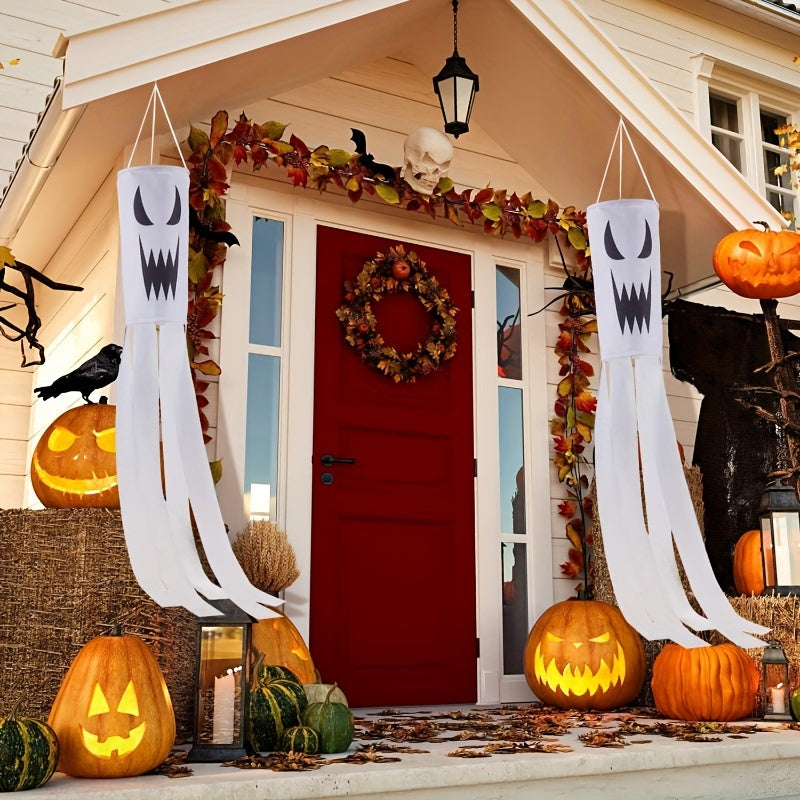 Spooky Halloween Polyester Garden Decoration with Jack-O'-Lanterns & Cauldron (2 pieces)