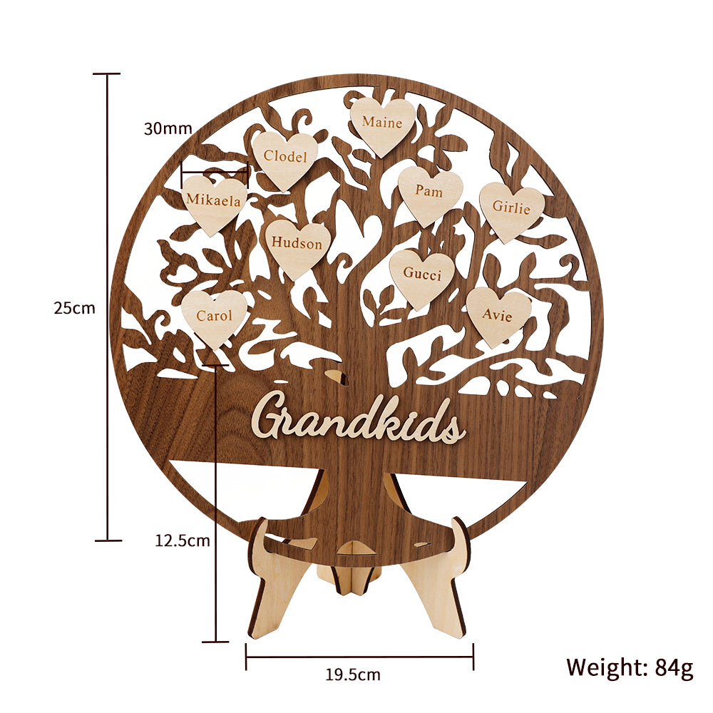 Personalized Wooden Gift Grandkids Sign Family Tree