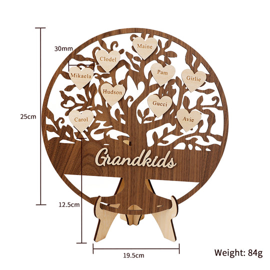 Personalized Wooden Gift Grandkids Sign Family Tree