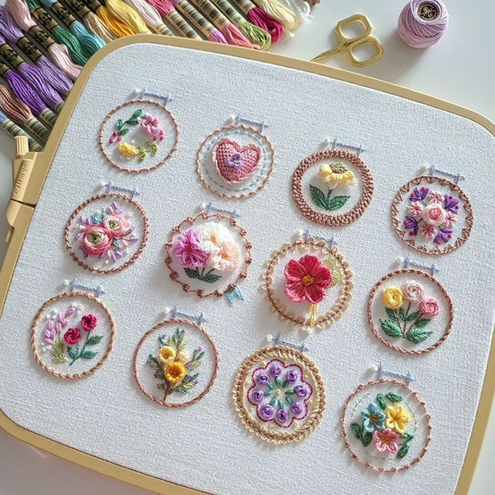 Small Flower Frame Embroidery Kit