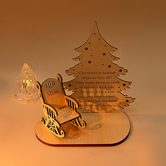 Merry Christmas in Heaven Memory Tealight Candlestick Holders Wooden Decoration for lost loved ones