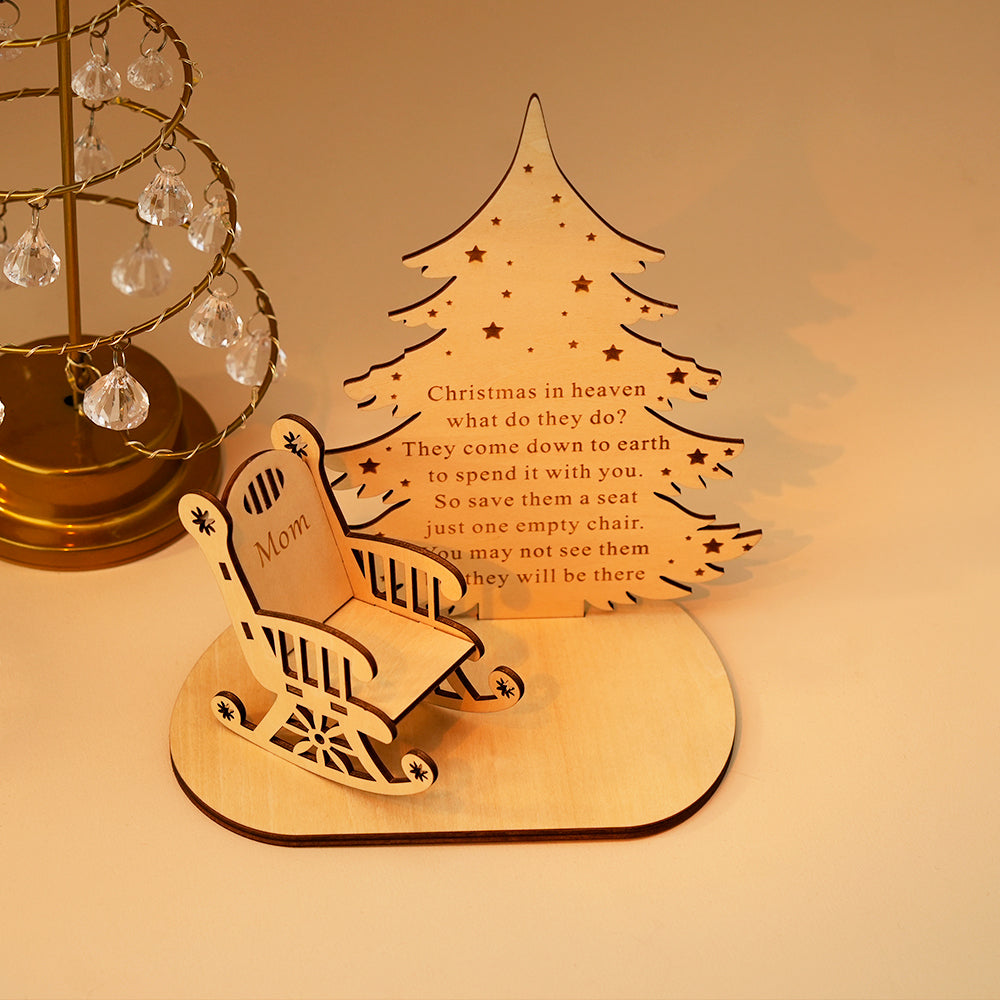 Merry Christmas in Heaven Memory Tealight Candlestick Holders Wooden Decoration for lost loved ones