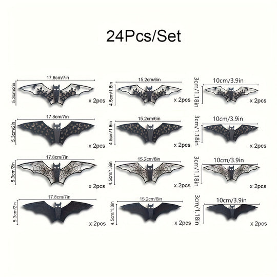 3D Halloween Paper Bat Decorations for Indoor Party Walls and Doorways