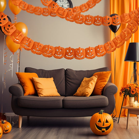 3D Pumpkin Honeycomb Garland Halloween Decoration for Hallways