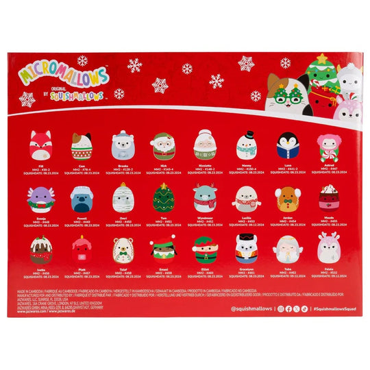 Christmas Gift Squishmallows Original 24-Day Micromallows Holiday Plush Advent Calendar🎄
