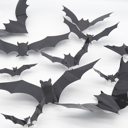 3D LED Bat Wall Decorations with Purple Glow for Halloween