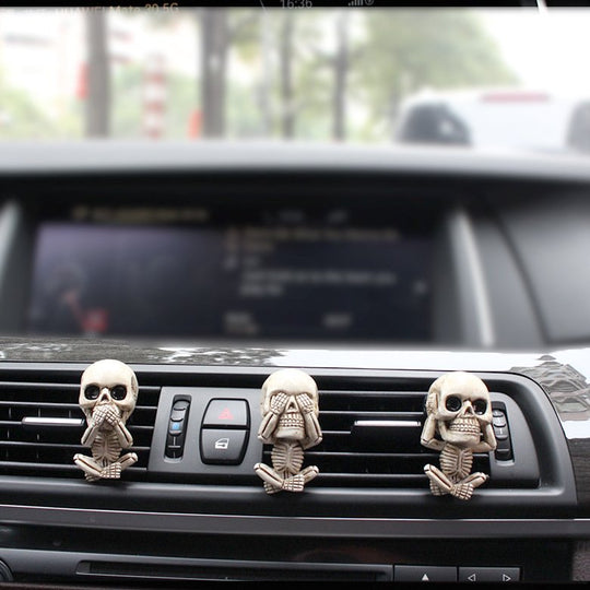 Halloween Skull Air Freshener Set with Floral Scented Resin Sculptures