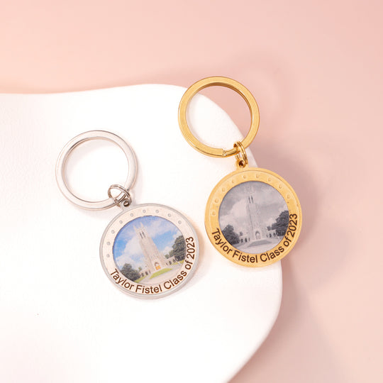 Graduation Commemorative Gift University Photo Keychain