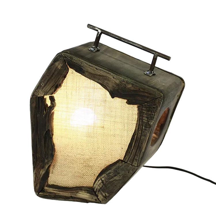 Handmade Cotton Yarn Wooden Lamp With Bulbue