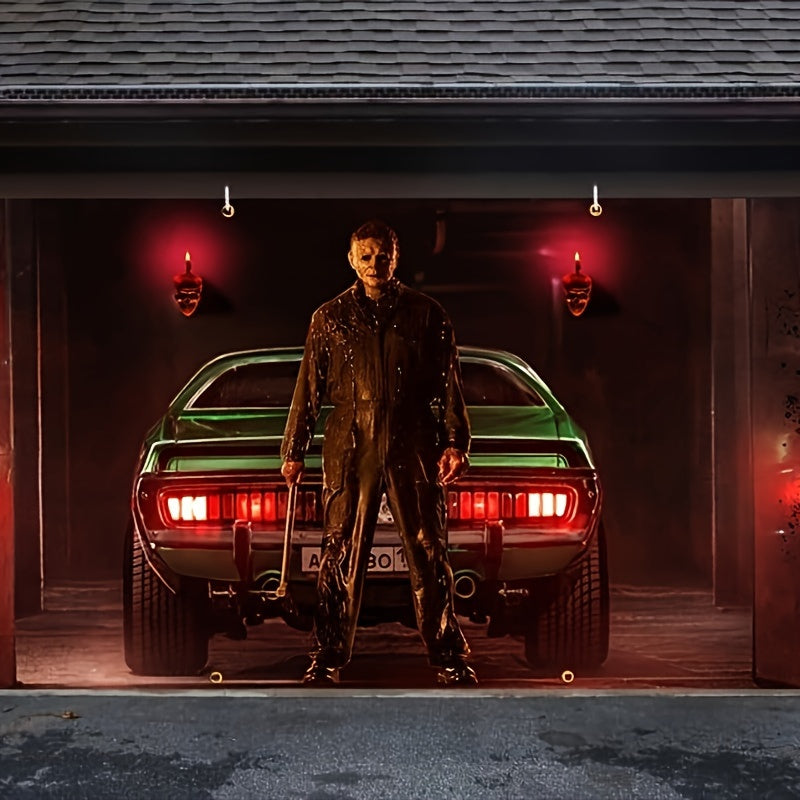 Extra-Large Halloween Killer Garage Door Banner Outdoor Horror Decor